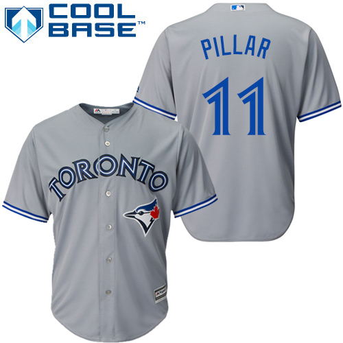 Blue Jays #11 Kevin Pillar Grey Cool Base Stitched Youth MLB Jersey - Click Image to Close